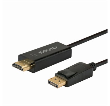Kabel połączeniowy DisplayPort(M) / HDMI 1,5m SAVIO kol. czarny [SAVKABELCL-183]