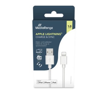 Kabel połączeniowy Lightning(M) / USB-A(M) 1m MEDIARANGE kol. biały Apple Lightning [MRCS178]