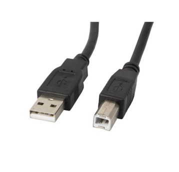 Kabel połączeniowy USB-A(M) / USB-B(M) 3m LANBERG kol. czarny v2.0 do drukarki i skanera [CA-USBA-10CC-0030-BK]