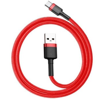 Kabel połączeniowy USB-A(M) / USB-C(M) 1m BASEUS kol. czarno-czerwony Quick Charge [CATKLF-B09]