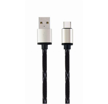 Kabel połączeniowy USB-A(M) / USB-C(M) 2,5m GEMBIRD kol. czarny v2.0 oplot nylonowy [CCP-USB2-AMCM-2.5M]