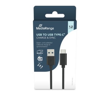 Kabel połączeniowy USB-A / USB-C 1,2m MEDIARANGE kol. czarny [MRCS160]