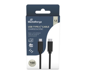 Kabel połączeniowy USB-C(M) / USB-C(M) 1,2m MEDIARANGE kol. czarny 100W max, USB 3.1 [MRCS214]