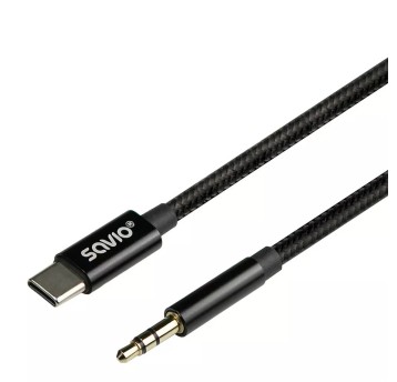 Kabel połączeniowy USB-C / MiniJack 2m SAVIO kol. czarny [SAVKABELCL-188]