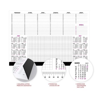 Kalendarz 2026 biuwar 470 x 360mm z listwą O-PRESS