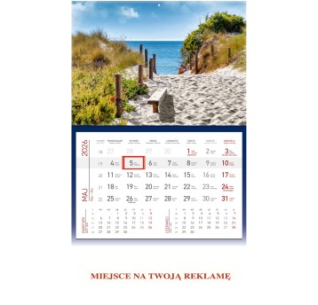 Kalendarz 2026 jednodzielny ścienny WOKÓŁ NAS Morze [KS056B]