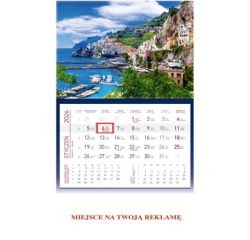 Kalendarz 2026 jednodzielny ścienny WOKÓŁ NAS Wybrzeże Amalfi [KS056B]