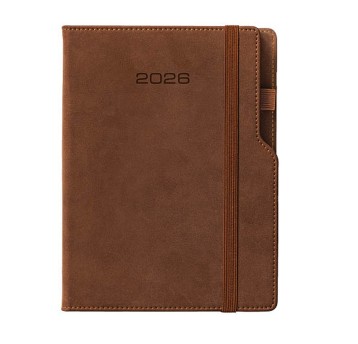 Kalendarz 2026 książkowy A5 dzienny registry drukowane JOTAN Duo kol. brązowy [KD257]