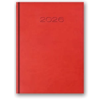 Kalendarz 2026 książkowy A5 dzienny registry drukowane LUCRUM Vivella kol. czerwony [21D-09]