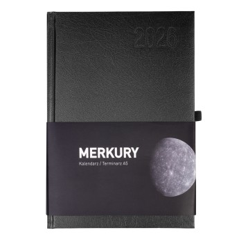 Kalendarz 2026 książkowy A5 dzienny registry drukowane OPUS Merkury kol. czarny [O.Diary Merkury]