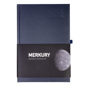Kalendarz 2026 książkowy A5 dzienny registry drukowane OPUS Merkury kol. niebieski [O.Diary Merkury]