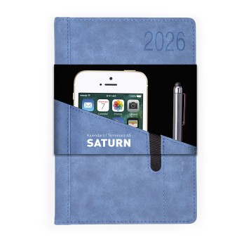 Kalendarz 2026 książkowy A5 dzienny registry drukowane OPUS Saturn kol. niebieski [O.Diary Saturn]