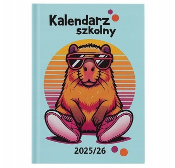 Kalendarz 2026 książkowy A5 tygodniowy JOTAN szkolny wielokolorowy Capibara [KDS_2026]