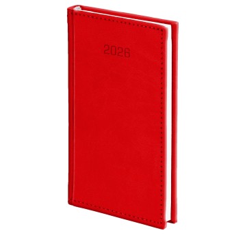 Kalendarz 2026 książkowy A6 tygodniowy registry drukowane WOKÓŁ NAS Vivella kol. czerwony [216A6TB]