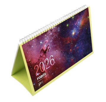 Kalendarz 2026 na biurko A4 tygodniowy OPUS Fobos kol. limonkowy z miejscem na notatki [O.Diary Fobos]