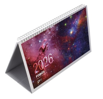 Kalendarz 2026 na biurko A4 tygodniowy OPUS Fobos kol. srebrny z miejscem na notatki [O.Diary Fobos]