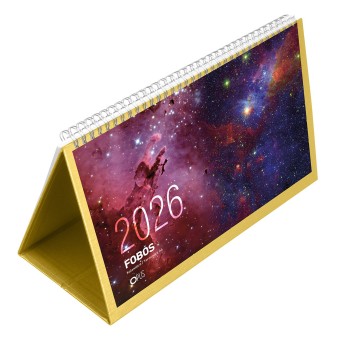 Kalendarz 2026 na biurko A4 tygodniowy OPUS Fobos kol. złoty z miejscem na notatki [O.Diary Fobos]