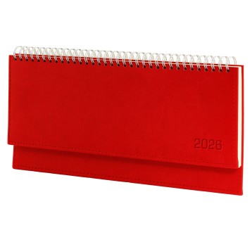 Kalendarz 2026 na biurko leżący WOKÓŁ NAS Vivella kol. czerwony na spirali [KB047VB]