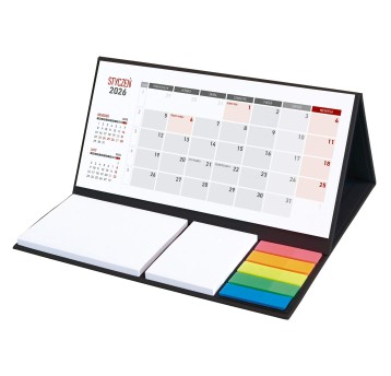 Kalendarz 2026 na biurko miesięczny WOKÓŁ NAS z notesem i zakładkami kol. czarny [KB064B]