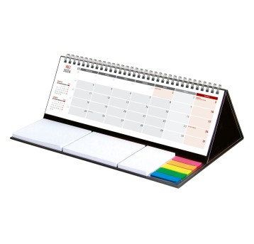 Kalendarz 2026 na biurko miesięczny WOKÓŁ NAS z notesem i zakładkami kol. czarny MAXI na spirali [KB053B]