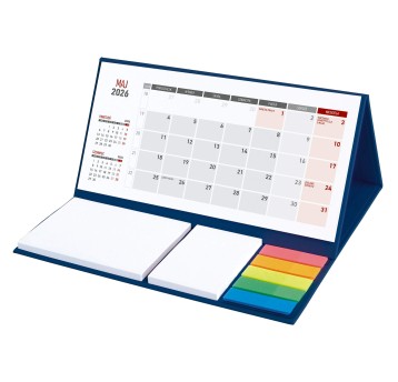 Kalendarz 2026 na biurko miesięczny WOKÓŁ NAS z notesem i zakładkami kol. granatowy [KB064B]