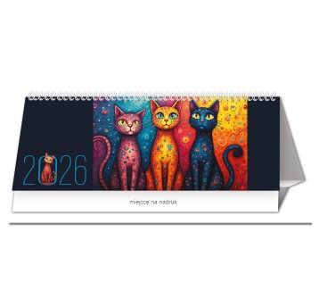 Kalendarz 2026 na biurko poziomy JOTAN Koty [TBS158]