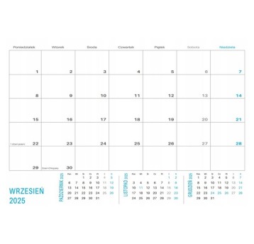 Kalendarz 2026 planer JOTAN szkolny wielokolorowy z magnesem na lodówkę [KMG_2026]