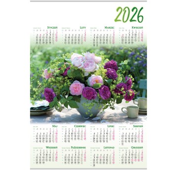 Kalendarz 2026 planszowy A1 ścienny LUCRUM Bukiet [PL14]