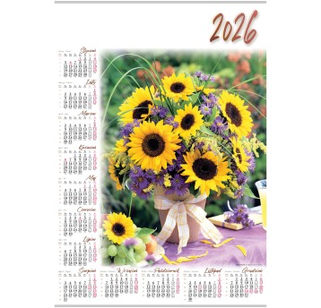 Kalendarz 2026 planszowy A1 ścienny LUCRUM Słoneczniki [PL13]