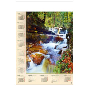 Kalendarz 2026 planszowy B1 ścienny CRUX wielokolorowy Leśny Potok [KPB1-608]