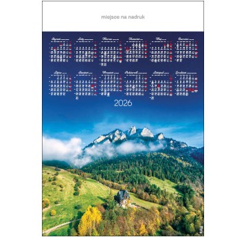 Kalendarz 2026 planszowy B1 ścienny JOTAN wielokolorowy Trzy Korony [B13]