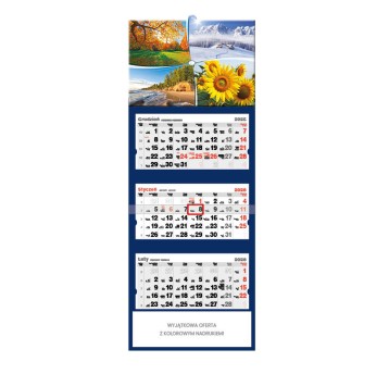 Kalendarz 2026 trójdzielny ścienny JOTAN 4 Pory roku [T39]