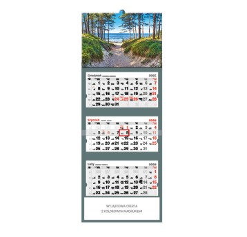 Kalendarz 2026 trójdzielny ścienny JOTAN Droga nad Bałtyk [T47]
