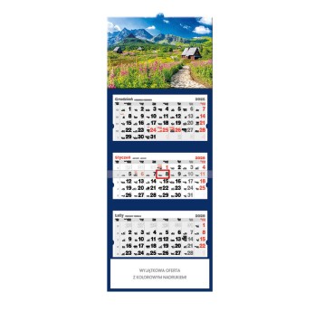Kalendarz 2026 trójdzielny ścienny JOTAN Hala Gąsienicowa [T67]