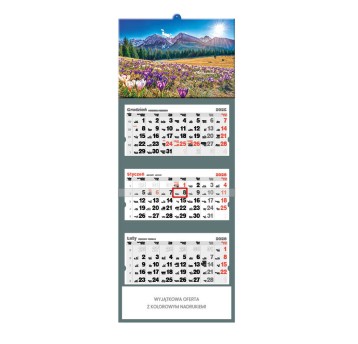 Kalendarz 2026 trójdzielny ścienny JOTAN Krokusy [T43]