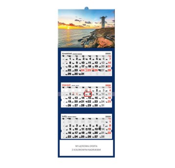 Kalendarz 2026 trójdzielny ścienny JOTAN Latarnia w Świnoujściu [T80]