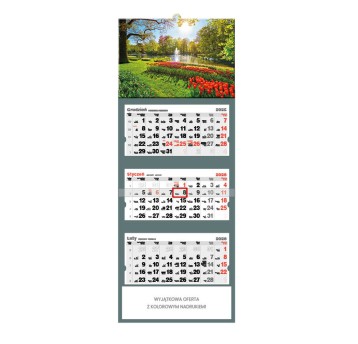 Kalendarz 2026 trójdzielny ścienny JOTAN Park [T48]
