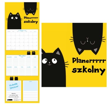 Kalendarz 2026 trójdzielny ścienny JOTAN szkolny wielokolorowy Koty [TSZ_2026]