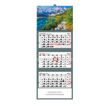 Kalendarz 2026 trójdzielny ścienny JOTAN Tatry [T44]