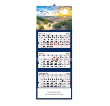 Kalendarz 2026 trójdzielny ścienny JOTAN Zachód Słońca nad Bałtykiem [T42]