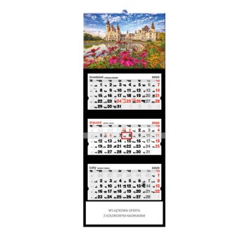 Kalendarz 2026 trójdzielny ścienny JOTAN Zamek Moszna [T58]