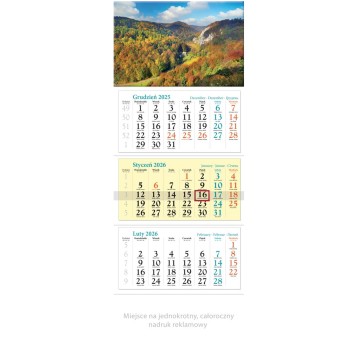 Kalendarz 2026 trójdzielny ścienny LUCRUM Jura [KT03]