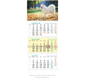 Kalendarz 2026 trójdzielny ścienny LUCRUM Pies [KT14]