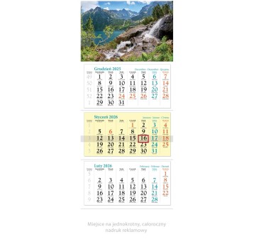 Kalendarz 2026 trójdzielny ścienny LUCRUM Tatry [KT01]