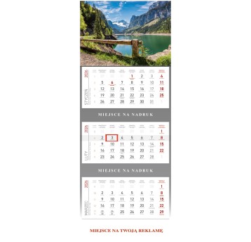Kalendarz 2026 trójdzielny ścienny WOKÓŁ NAS Górskie Jezioro [KS055B]