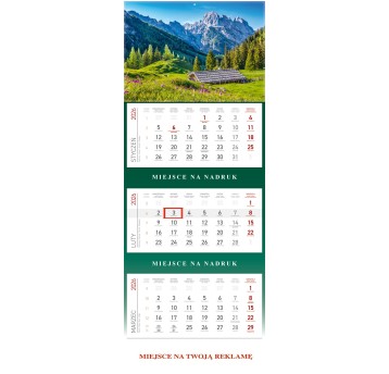 Kalendarz 2026 trójdzielny ścienny WOKÓŁ NAS Góry [KS055B]