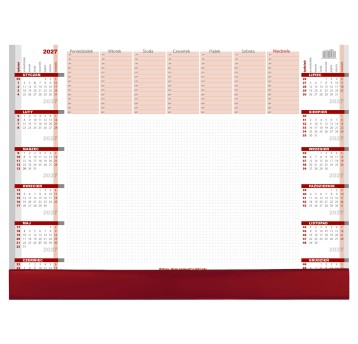 Kalendarz 2027 biuwar 550 x 410mm z listwą WOKÓŁ NAS [KB051B]