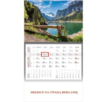 Kalendarz 2027 jednodzielny ścienny WOKÓŁ NAS Górskie Jezioro [KS056B]