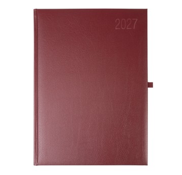 Kalendarz 2027 książkowy A4 dzienny registry drukowane OPUS Neptun kol. bordowy [O.Diary Neptun]