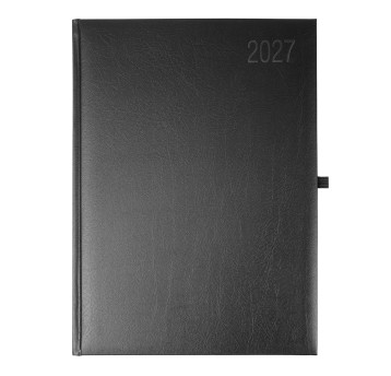 Kalendarz 2027 książkowy A4 dzienny registry drukowane OPUS Neptun kol. czarny [O.Diary Neptun]